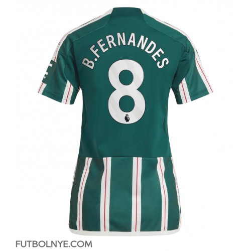 Camiseta Manchester United Bruno Fernandes #8 Visitante Equipación para mujer 2023-24 manga corta